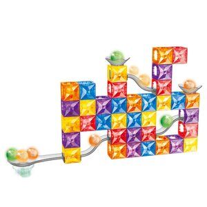Magnetic Tiles, 112 PCS Magnetic Maze Building Blocks Toy for Kids with ball